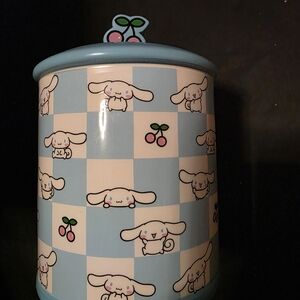 Cute Blue and White Checkered Canister